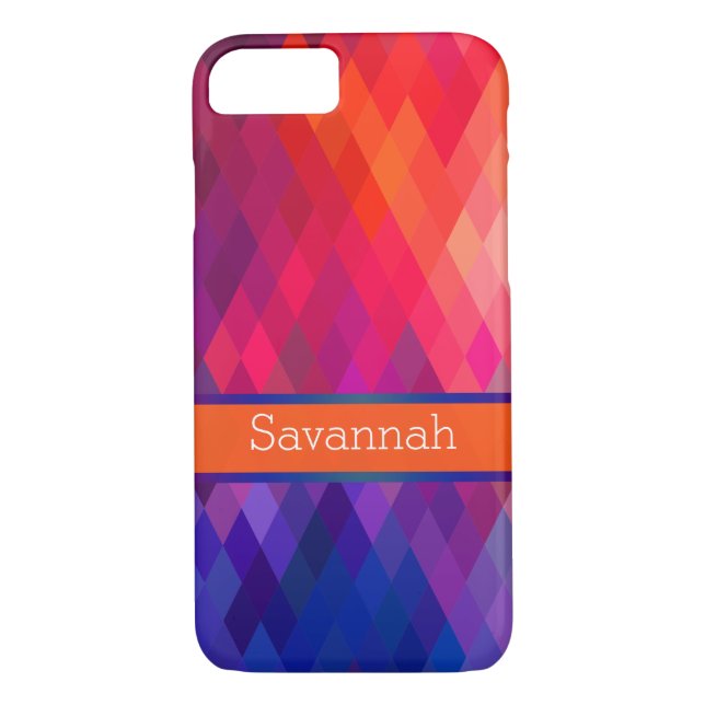 iPhone 7 Fodral | Geometrisk regnbåge | PERSONLIG Case-Mate iPhone Skal (Baksida)