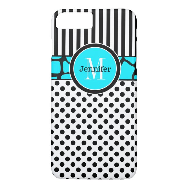 iPhone 7 Fodral | Rand, punkter | Aqua Case-Mate iPhone Skal (Baksida)
