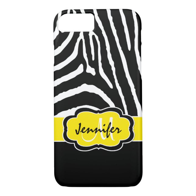 iPhone 7 Fodral | ZEBRA RÄNDER | GULT Case-Mate iPhone Skal (Baksida)