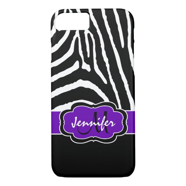 iPhone 7 Fodral | ZEBRA RÄNDER | LILA Case-Mate iPhone Skal (Baksida)