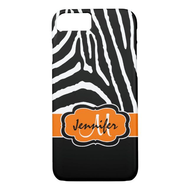 iPhone 7 Fodral | ZEBRA RÄNDER | ORANGE Case-Mate iPhone Skal (Baksida)
