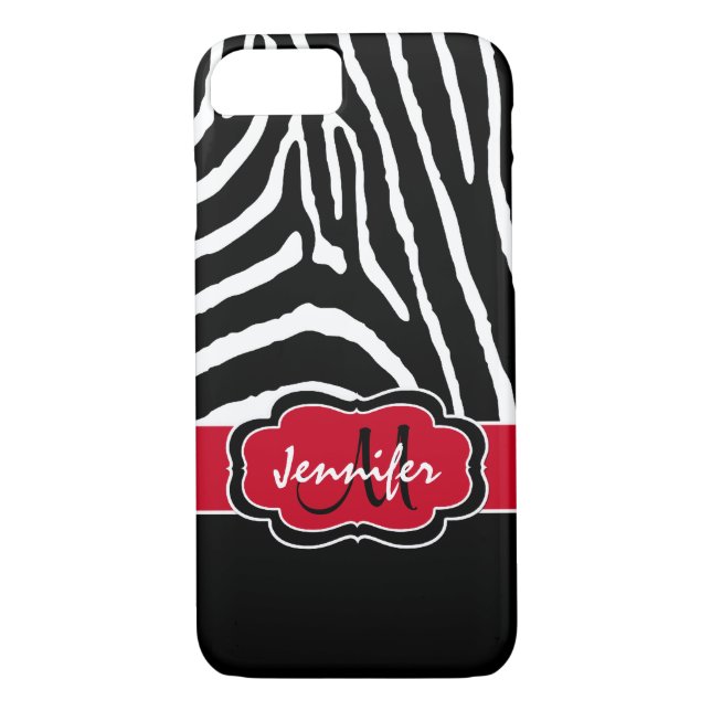 iPhone 7 Fodral | ZEBRA RÄNDER | Röd Case-Mate iPhone Skal (Baksida)