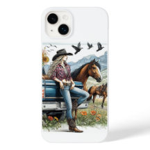 Iphone case Anpassade Cowgirl Art