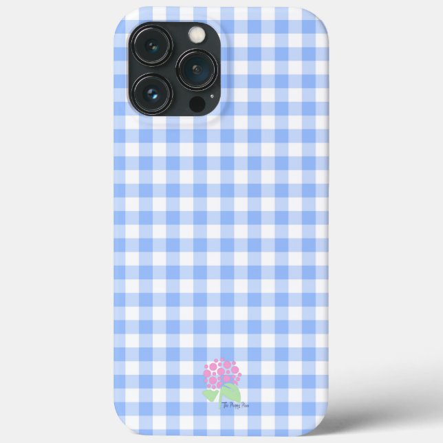 iphone case blå gingham (Baksida)
