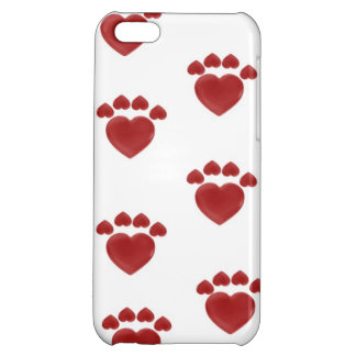 iphone case - hjärtatass avtryck 5C mobil fodral