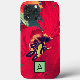 IPHONE CASE JAPANESE POPPY ANPASSNINGSBAR INITIAL