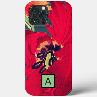 IPHONE CASE JAPANESE POPPY ANPASSNINGSBAR INITIAL