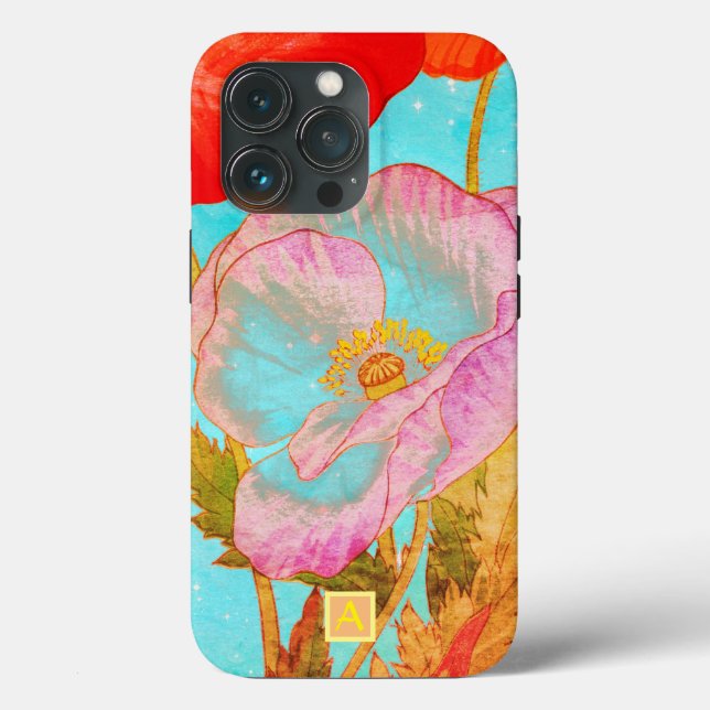 IPHONE CASE JAPANESE POPPY IN A TWILIGHT HIMLAR (Baksida )