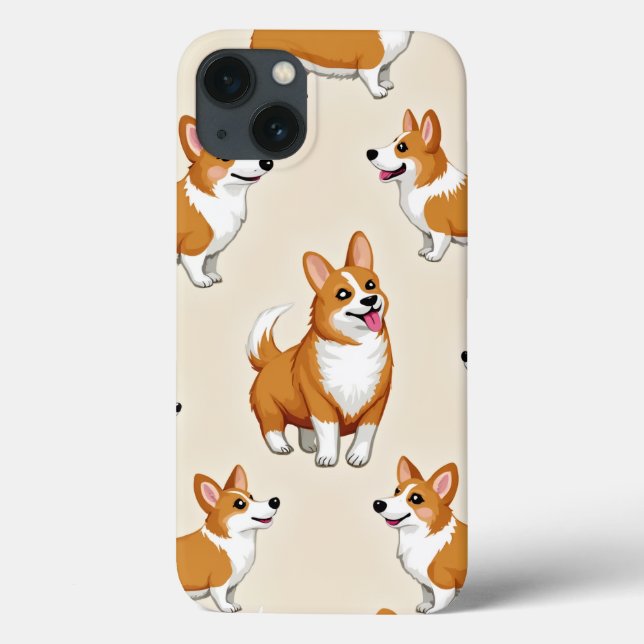 iphone case med en söt walesisk Corgi-karaktär (Baksida)
