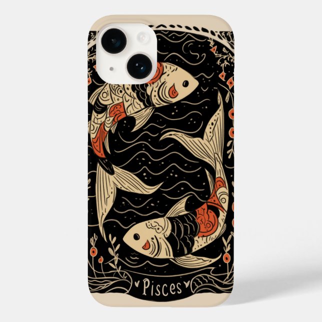 iphone case Pisces tapesCelestial Zodiac Art (Baksida)