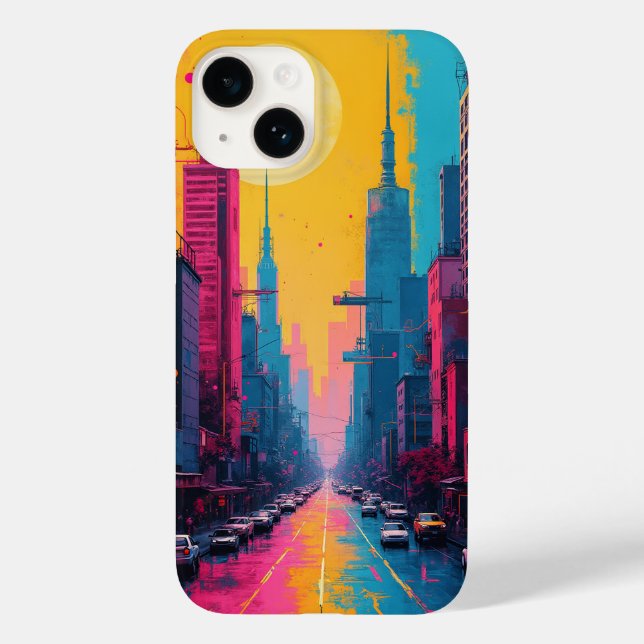 iphone case (vibrerande cityscape) (Baksida)