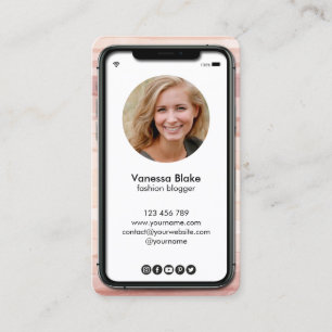 iPhone-cellens mobila bloggare för dammig rosa för Visitkort