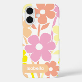 iPhone-fodral blommande färgglatt mönster estetisk