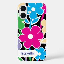 iPhone-fodral blommande färgglatt mönster estetisk