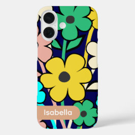 iPhone-fodral blommande färgglatt mönster estetisk