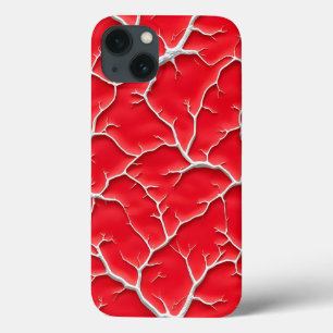 iPhone-fodral med djupröd ådra och organisk textur