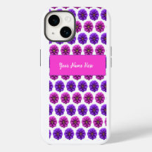 Iphone-fodral - Rosa och lila blommor