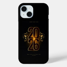 iPhone -Happy New Year 2026 Elegant Gold Typograph