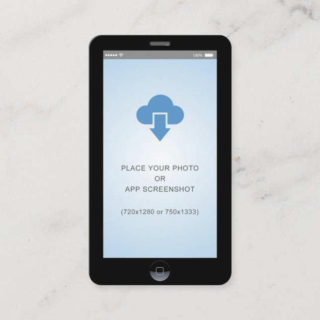 iPhone iOS Stil App Screenshot Photo Visitkort (Framsida)