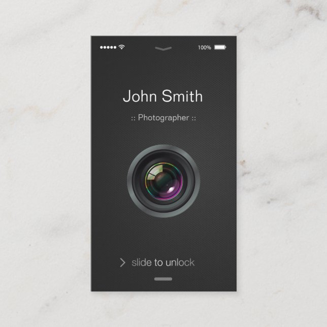 iPhone iOS Stil - Kameraljusfotografi Visitkort (Framsida)