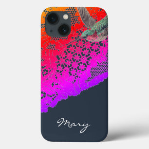 iPhone/iPad case HUMMINGBIRD OCH ANPASSAT NAMN