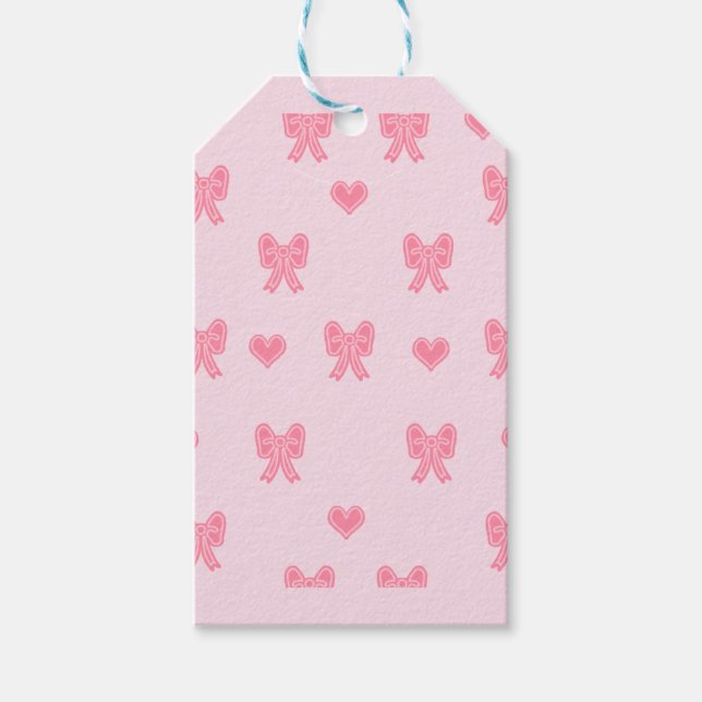 iPhone / iPad-fodral Söta Rosa Slingor och Hjärtan Presentetikett (Framsidan)