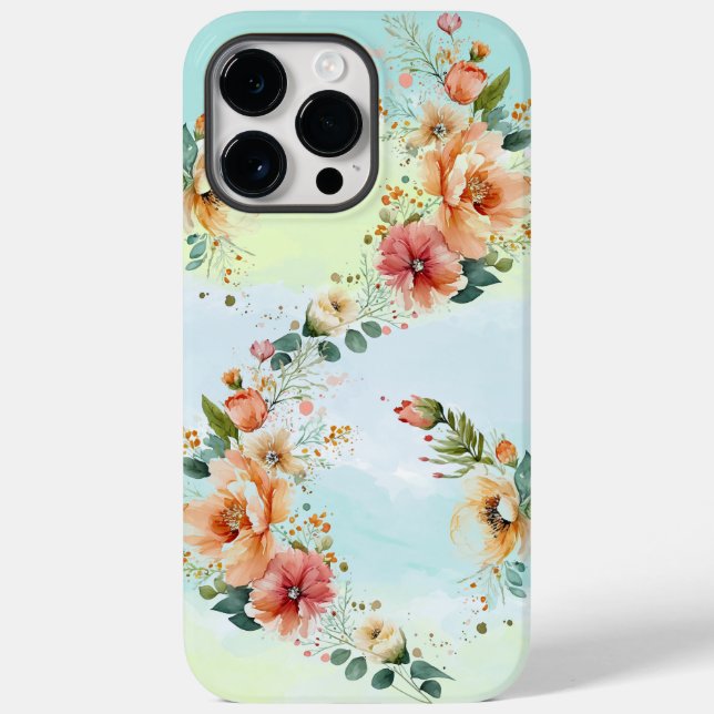 iPhone/iPad-fodral, vattenfärger blommor (Baksida)
