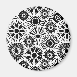 IPhone-magnet med svart och vit blommigt Magnet