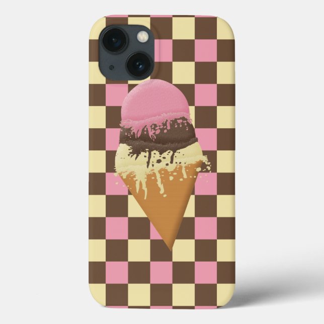 IPhone Neapolitan Ice Cream Cone Fodral (Baksida)