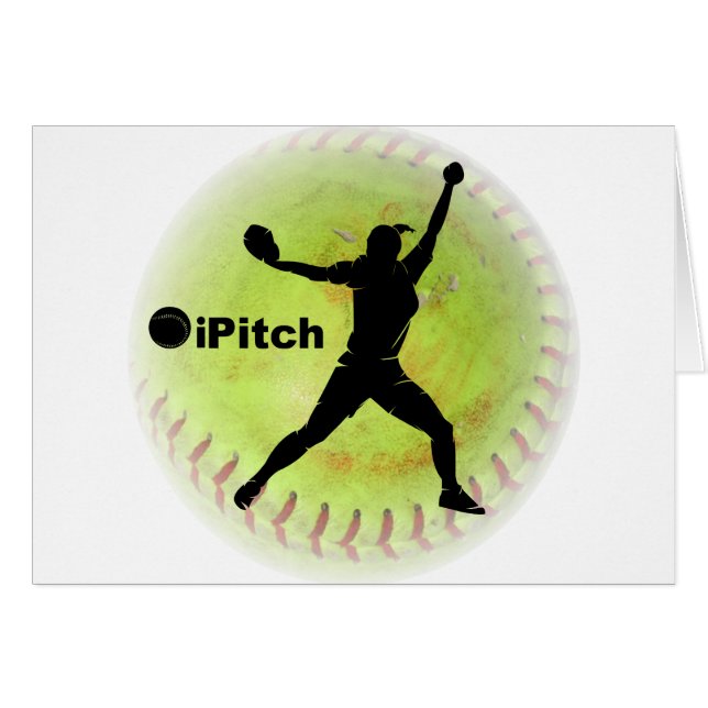 iPitch Fastpitch Softball Hälsningskort (Framsidan Horizontal)
