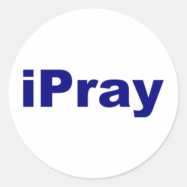 iPray Runt Klistermärke (Framsida)