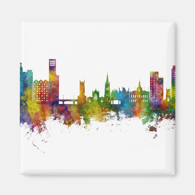 Ipswich England Skyline Magnet (Framsidan)