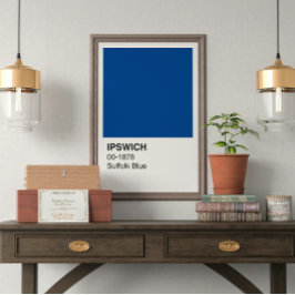 Ipswich Suffolk Blue - White Gräns Perfect Poster