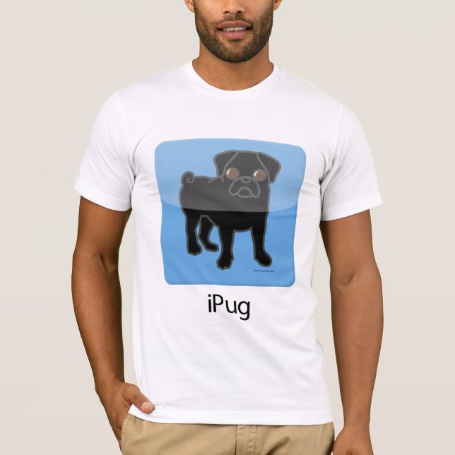 iPug - svart T-shirt (Framsida)