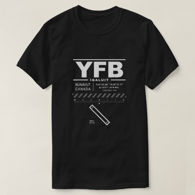 Iqaluit Airport Nunavut Kanada Yfb T Shirt (Design framsida)