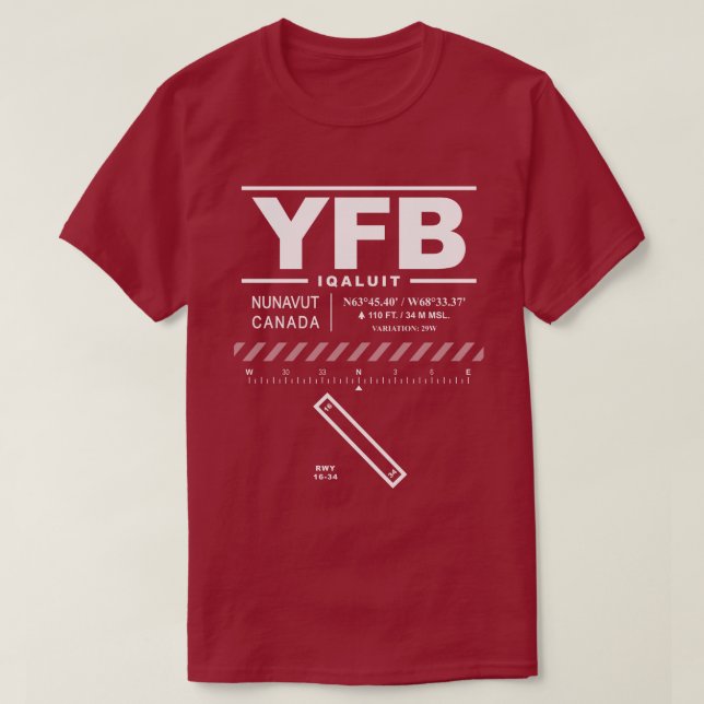 Iqaluit Airport YFB Tee Shirt (Design framsida)