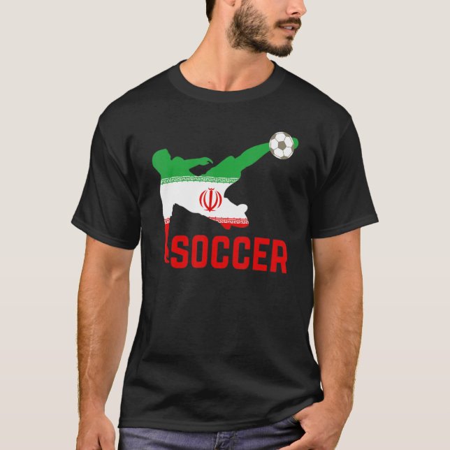 Ir Iran National Soccer Ir Iran Flagga Footb T Shirt (Framsida)
