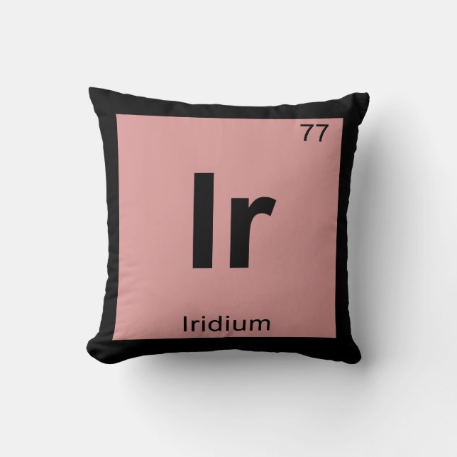 Ir - Iridium Kemi Periodiska Systemet Symbol Kudde (Framsida)