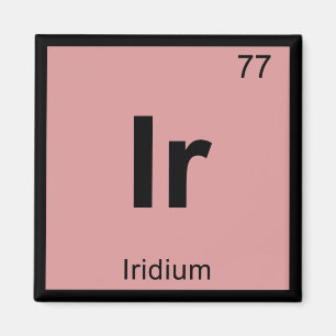 Ir - Iridium kemi periodiska systemet symbol Magnet