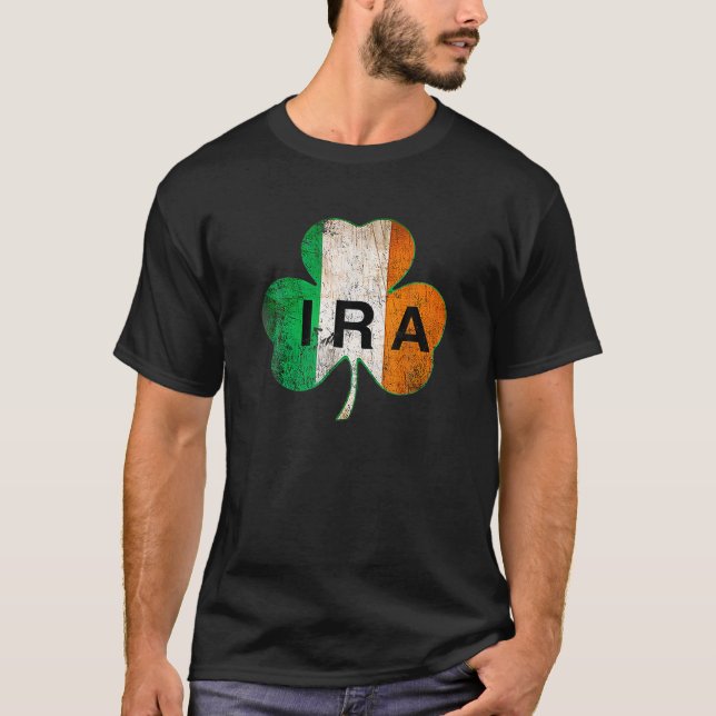 IRA Irish Lucky Shamrock St patrick's day Irland T Shirt (Framsida)