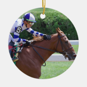 Irad Ortiz Winning med Irish Danzing Julgransprydnad Keramik