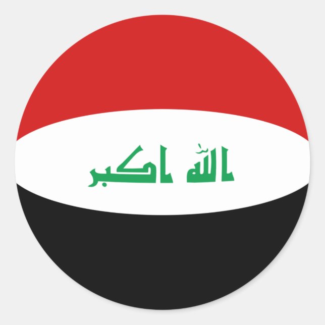 Irak Fisheye Flag Klistermärke (Framsida)