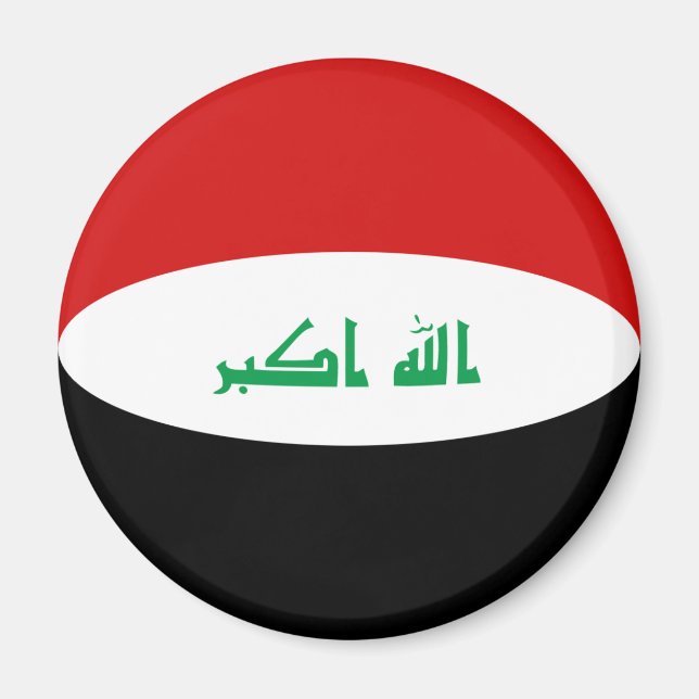 Irak Fisheye Flagga Magnet (Framsidan)