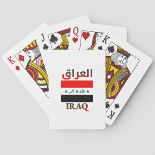 Irak Flagga العراق Arabisk & Engelsk WordArt Casinokort