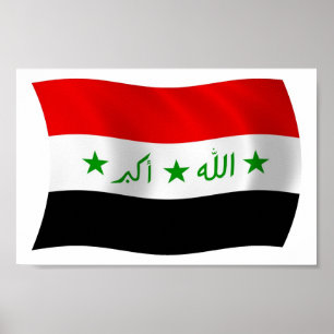 Irak Flagga Affisch Print