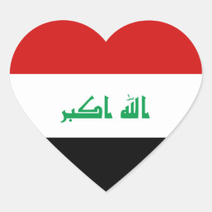 Irak Flagga Heart Sticker Hjärtformat Klistermärke