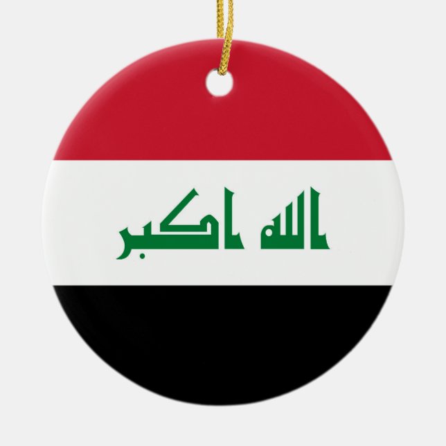 Irak-flagga Julgransprydnad Keramik (Framsidan)