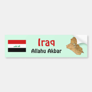 Irak Flagga + Karta Bumperdekal Bildekal