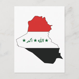 Irak flagga karta vykort