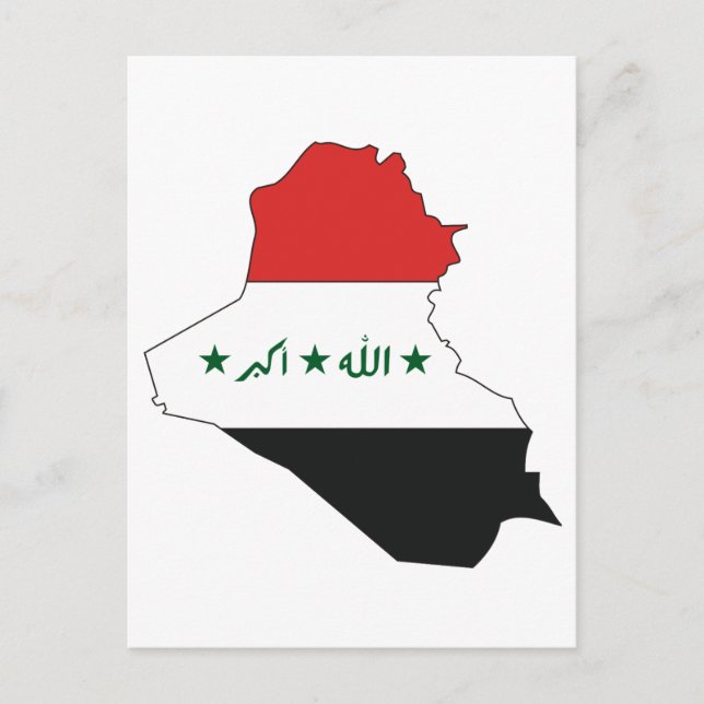 Irak flagga karta vykort (Framsida)